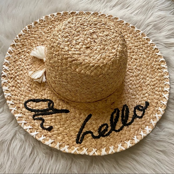 kate spade Accessories - NWT Kate Spade Raffia “Oh Hello” Hat